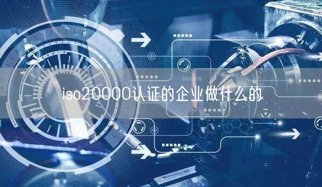 iso20000認(rèn)證的企業(yè)做什么的(0)